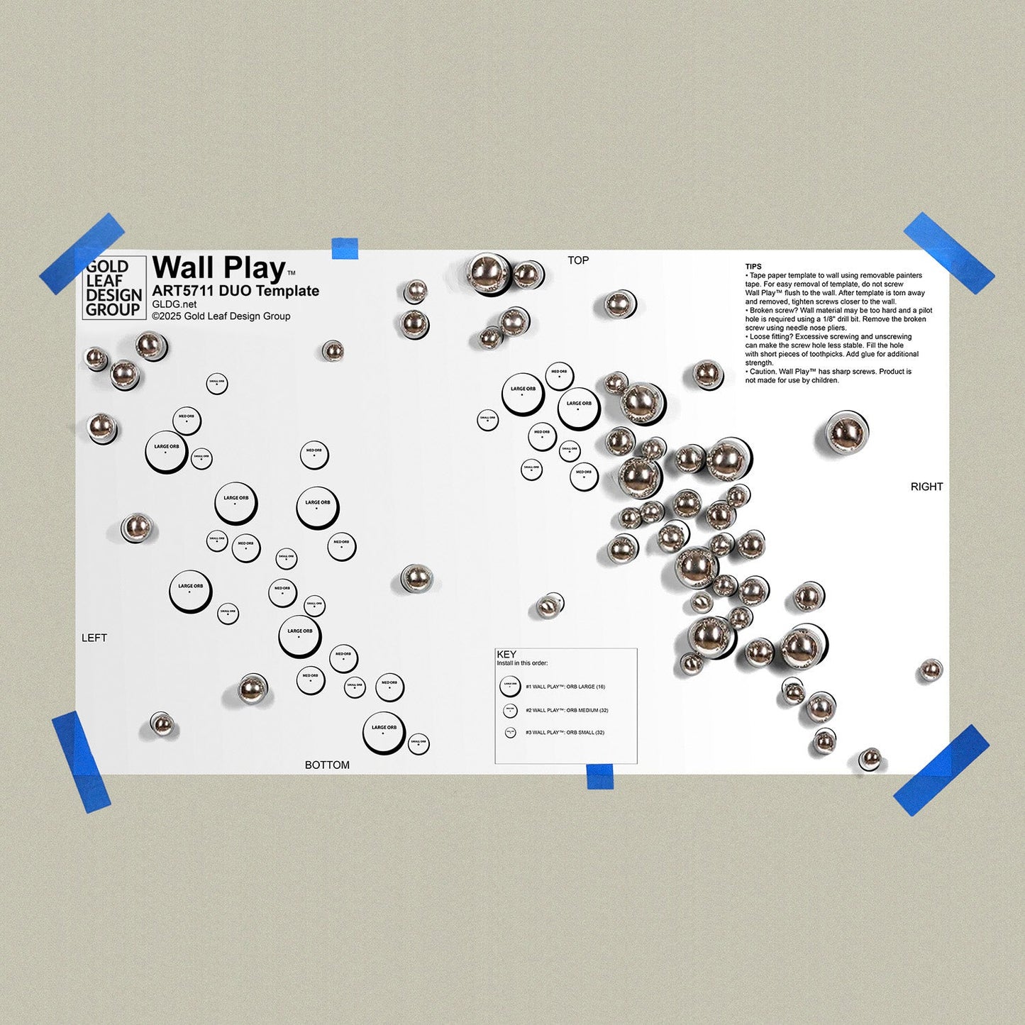 Template Kit - DUO Orb, ~59"W By Gold Leaf | Wall Art | Modishstore - 3