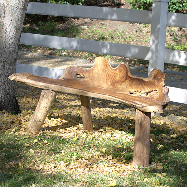 Habini Teak Root Benches By Garden Age Supply | Benches | Modishstore - 1