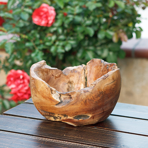 Habini Teak Round Bowl Set of 4 By Garden Age Supply | Decorative Bowls | Modishstore - 1