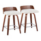 Maya 24" Fixed-Height Counter Stool - Set of 2 By LumiSource - B24-MAYAFB-GRTZS2 WLWLCHAR2 | Counter Stools | Modishstore - 16