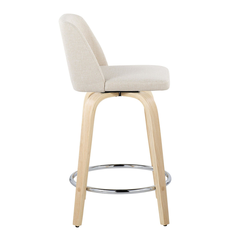 Toriano 24" Fixed-Height Counter Stool - Set of 2 By LumiSource - B24-TRNOPU-GRTZQ2 NABK2 | Counter Stools | Modishstore - 47
