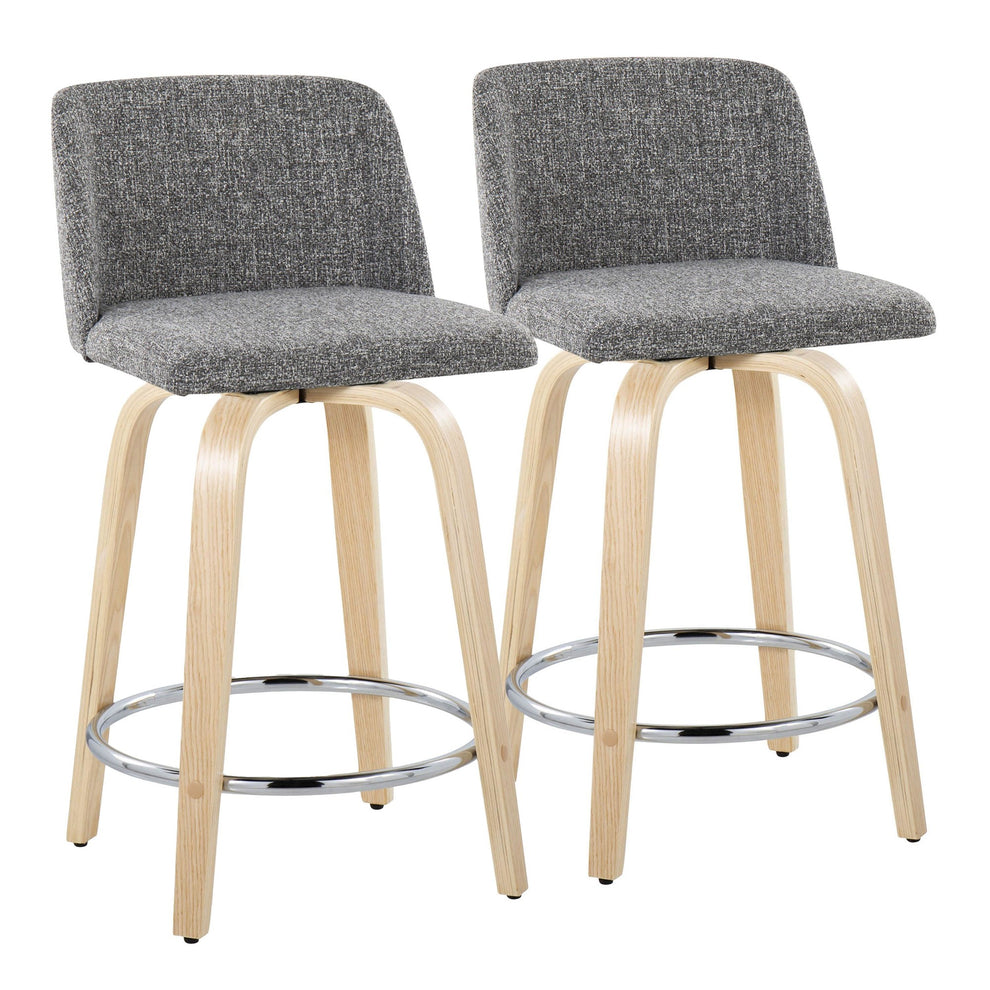 Toriano 24" Fixed-Height Counter Stool - Set of 2 By LumiSource - B24-TRNOPU-GRTZQ2 NABK2 | Counter Stools | Modishstore - 54