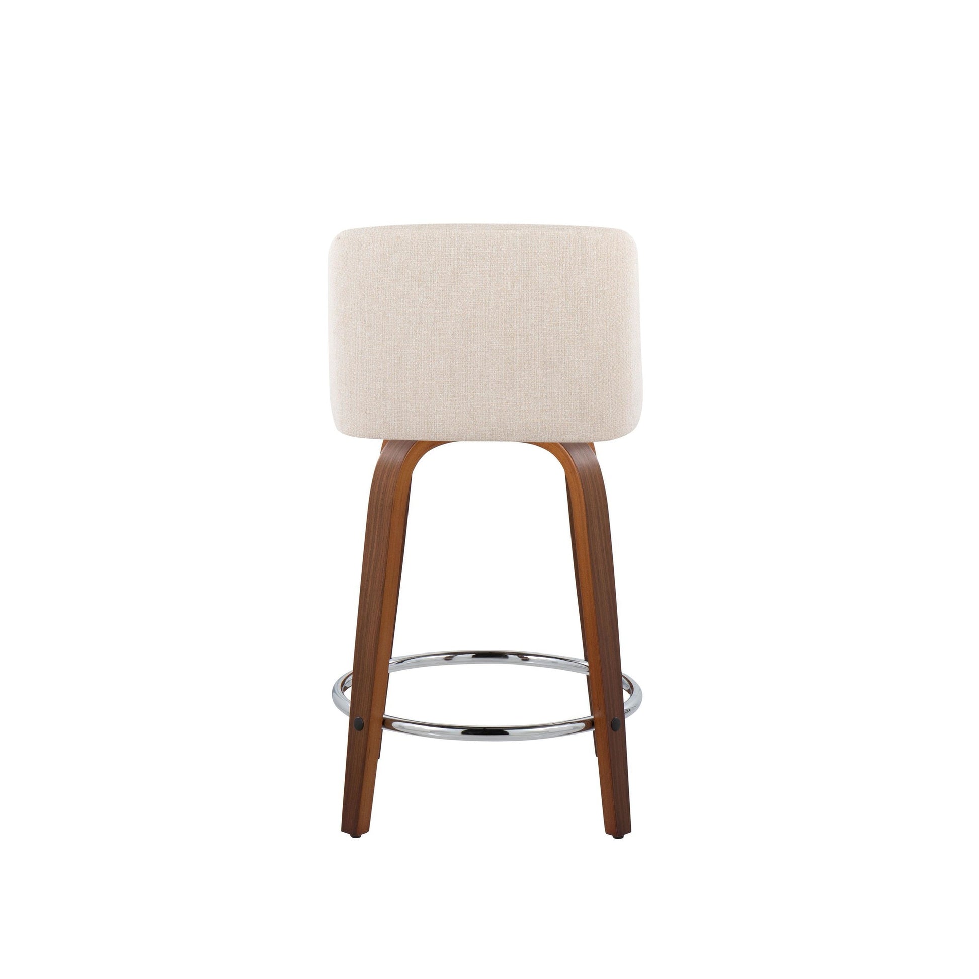 Toriano 24" Fixed Height Counter Stool - Set of 2 Walnut Black By LumiSource | Counter Stools | Modishstore - 6