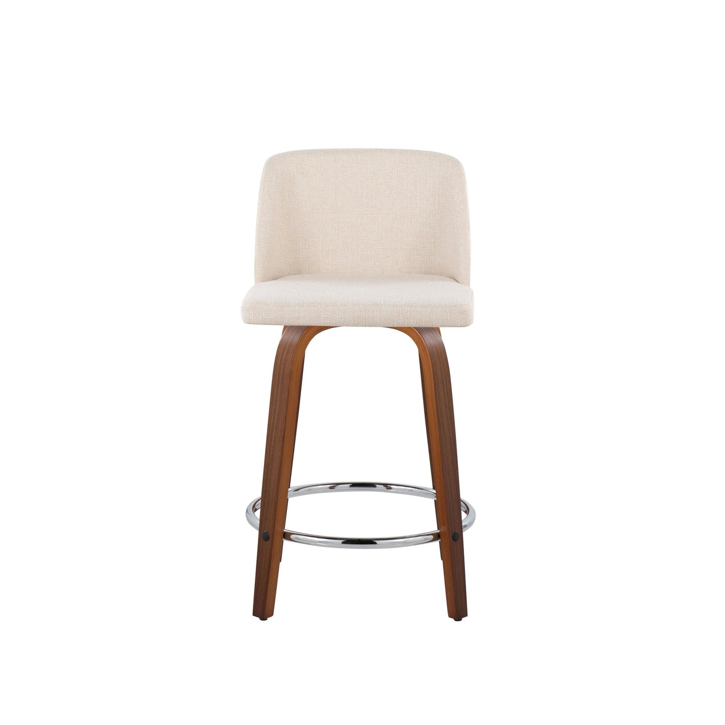 Toriano 24" Fixed Height Counter Stool - Set of 2 Walnut Black By LumiSource | Counter Stools | Modishstore - 7