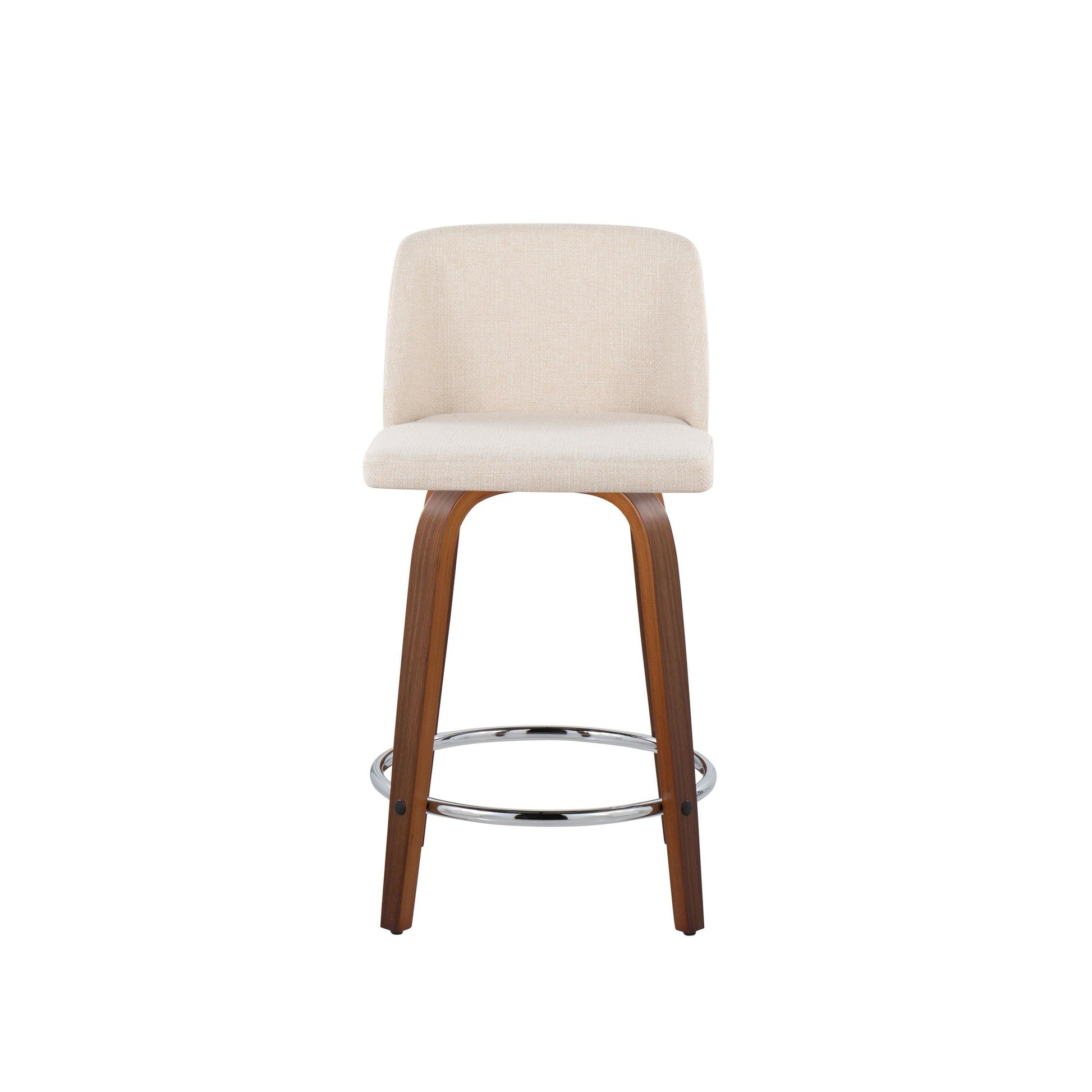 Toriano 24" Fixed Height Counter Stool - Set of 2 Walnut Black By LumiSource | Counter Stools | Modishstore - 7