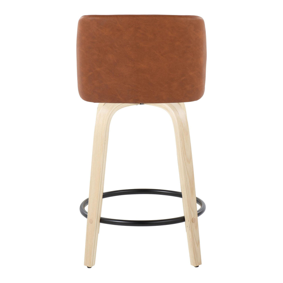 Toriano 24" Fixed Height Counter Stool - Set of 2 Brown By LumiSource | Counter Stools | Modishstore - 5