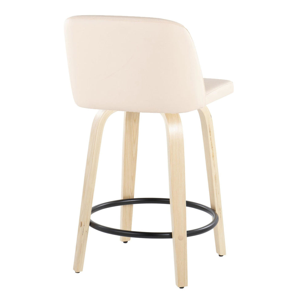 Toriano 24" Fixed Height Counter Stool - Set of 2 Brown By LumiSource | Counter Stools | Modishstore - 9