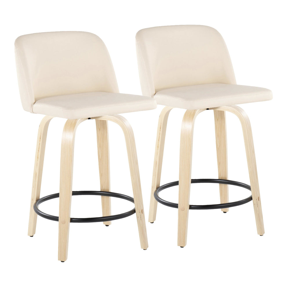 Toriano 24" Fixed Height Counter Stool - Set of 2 Brown By LumiSource | Counter Stools | Modishstore - 7
