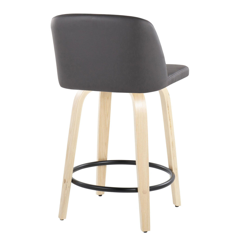 Toriano 24" Fixed Height Counter Stool - Set of 2 Brown By LumiSource | Counter Stools | Modishstore - 16