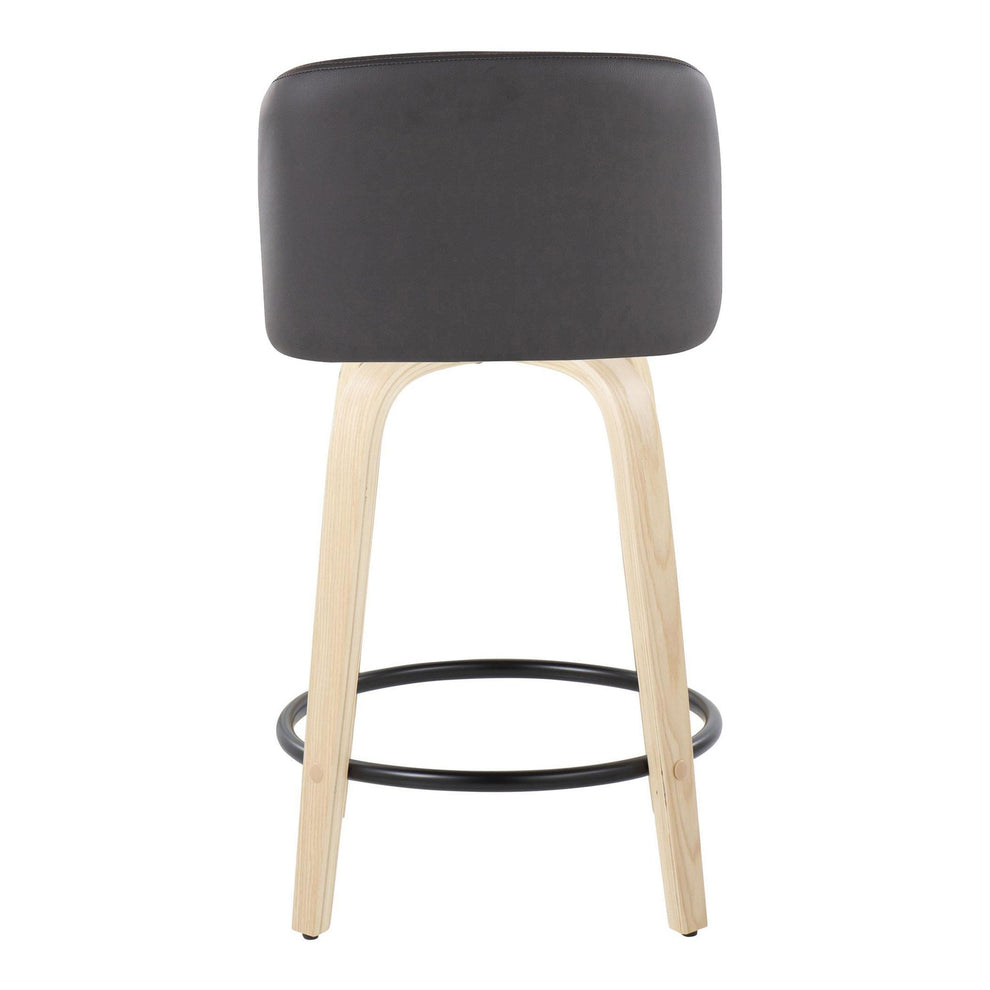 Toriano 24" Fixed Height Counter Stool - Set of 2 Brown By LumiSource | Counter Stools | Modishstore - 17