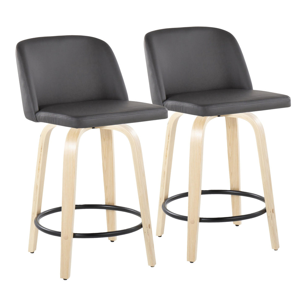 Toriano 24" Fixed Height Counter Stool - Set of 2 Brown By LumiSource | Counter Stools | Modishstore - 14