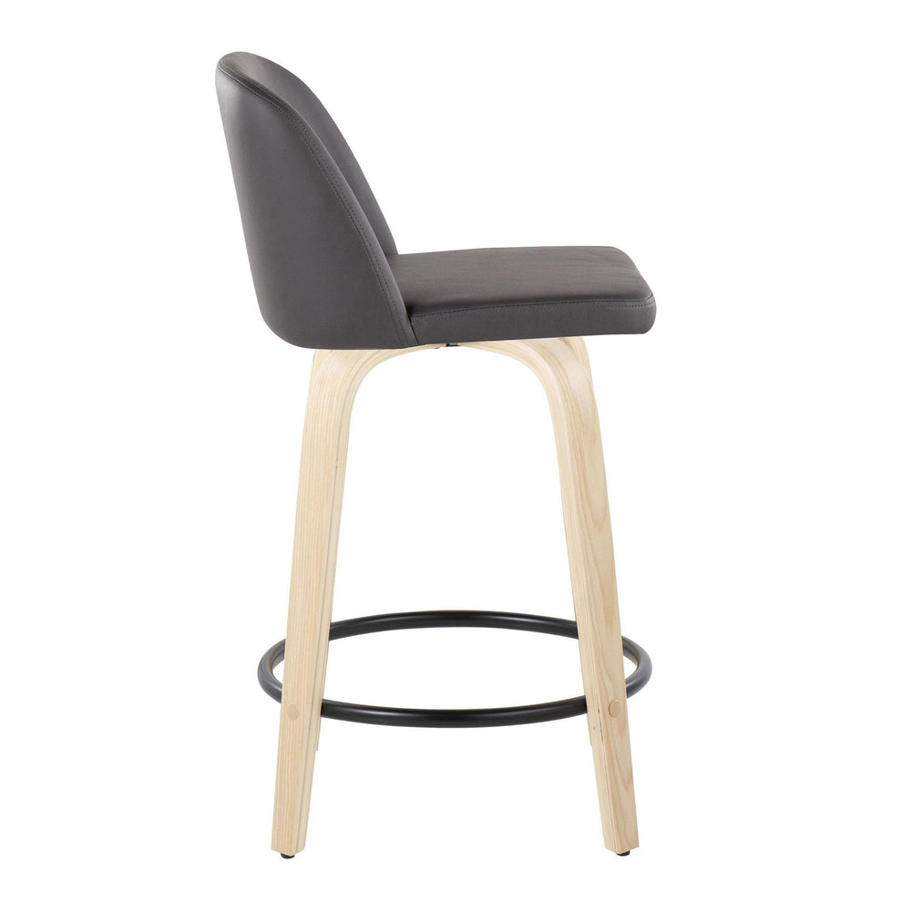 Toriano 24" Fixed Height Counter Stool - Set of 2 Brown By LumiSource | Counter Stools | Modishstore - 15
