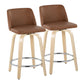 Toriano 24" Fixed-Height Counter Stool - Set of 2 By LumiSource - B24-TRNOPU-GRTZR2 NABK2 | Counter Stools | Modishstore - 15