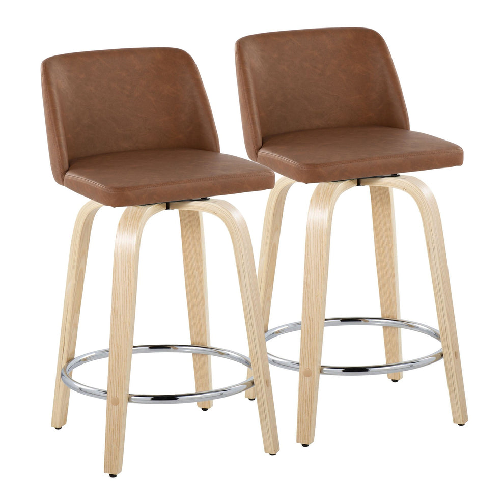 Toriano 24" Fixed-Height Counter Stool - Set of 2 By LumiSource - B24-TRNOPU-GRTZR2 NABK2 | Counter Stools | Modishstore - 15