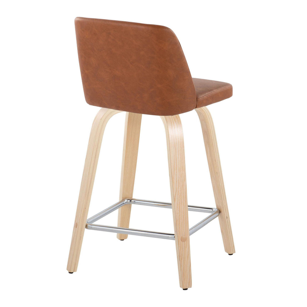 Toriano 24" Fixed Height Counter Stool - Set of 2 Brown By LumiSource | Counter Stools | Modishstore - 4