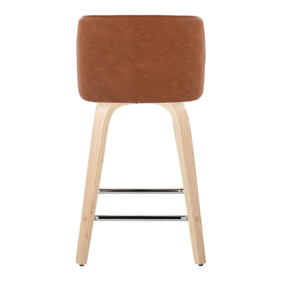 Toriano 24" Fixed Height Counter Stool - Set of 2 Brown By LumiSource | Counter Stools | Modishstore - 5