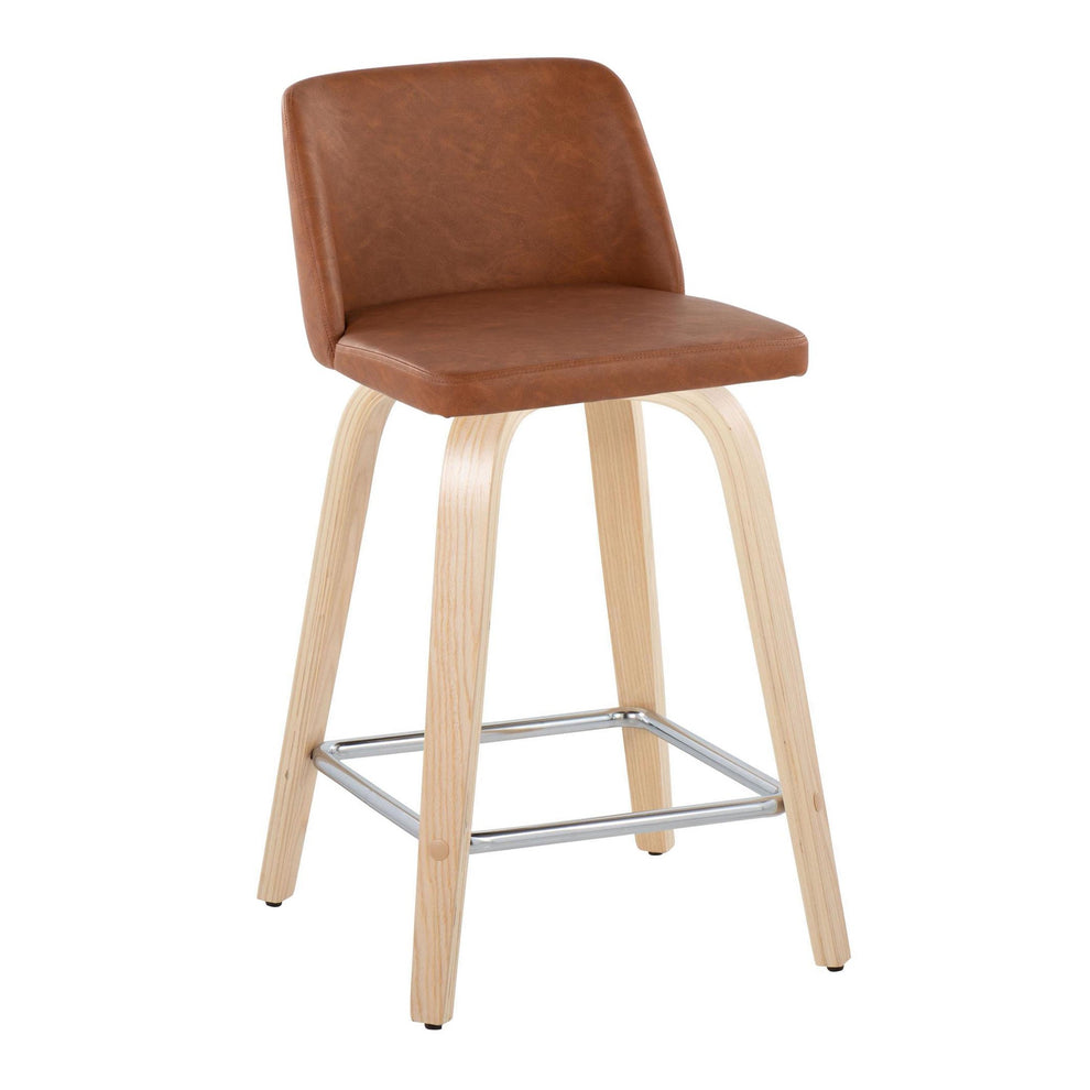 Toriano 24" Fixed Height Counter Stool - Set of 2 Brown By LumiSource | Counter Stools | Modishstore - 2
