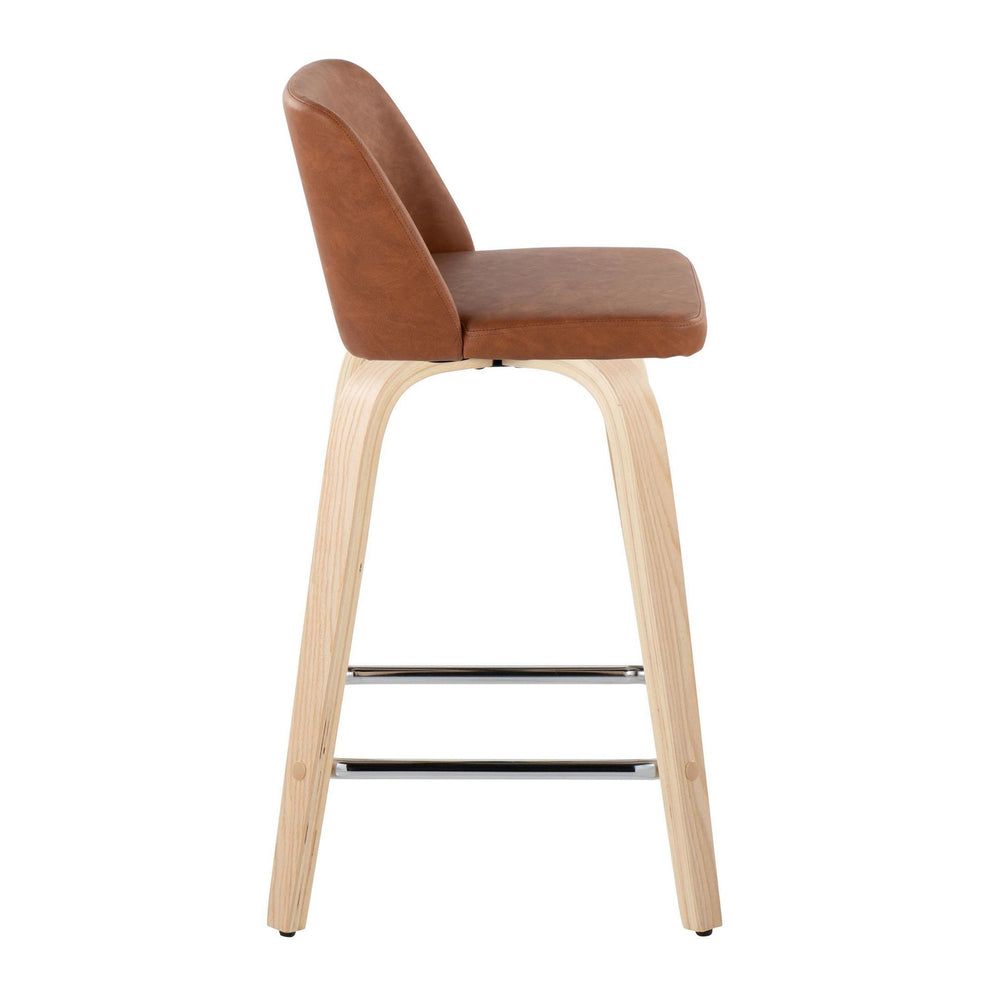 Toriano 24" Fixed Height Counter Stool - Set of 2 Brown By LumiSource | Counter Stools | Modishstore - 3