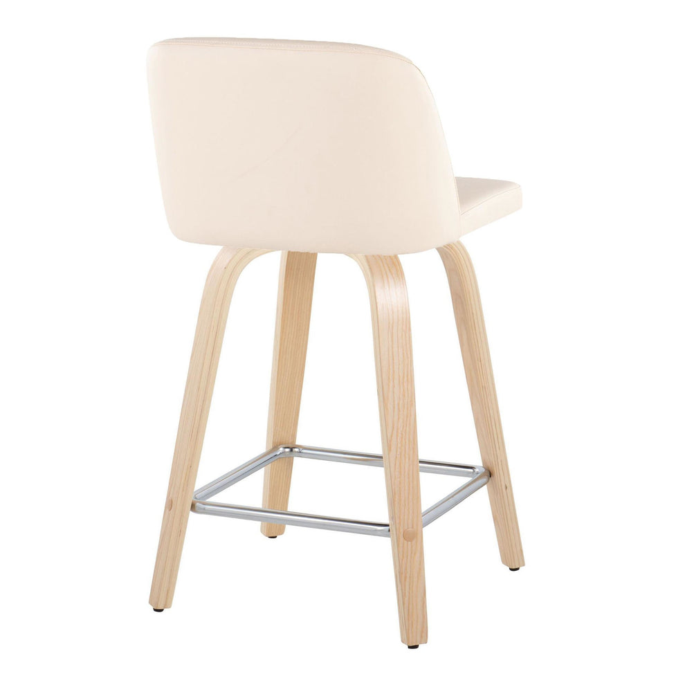 Toriano 24" Fixed Height Counter Stool - Set of 2 Brown By LumiSource | Counter Stools | Modishstore - 9