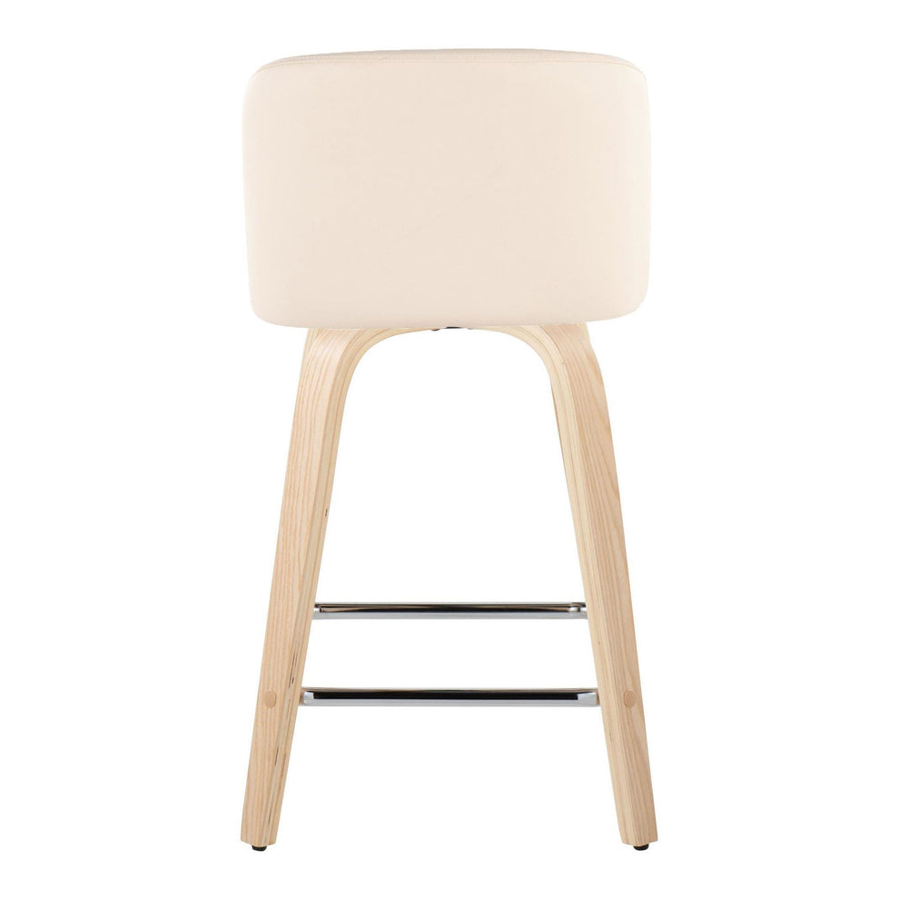 Toriano 24" Fixed Height Counter Stool - Set of 2 Brown By LumiSource | Counter Stools | Modishstore - 10