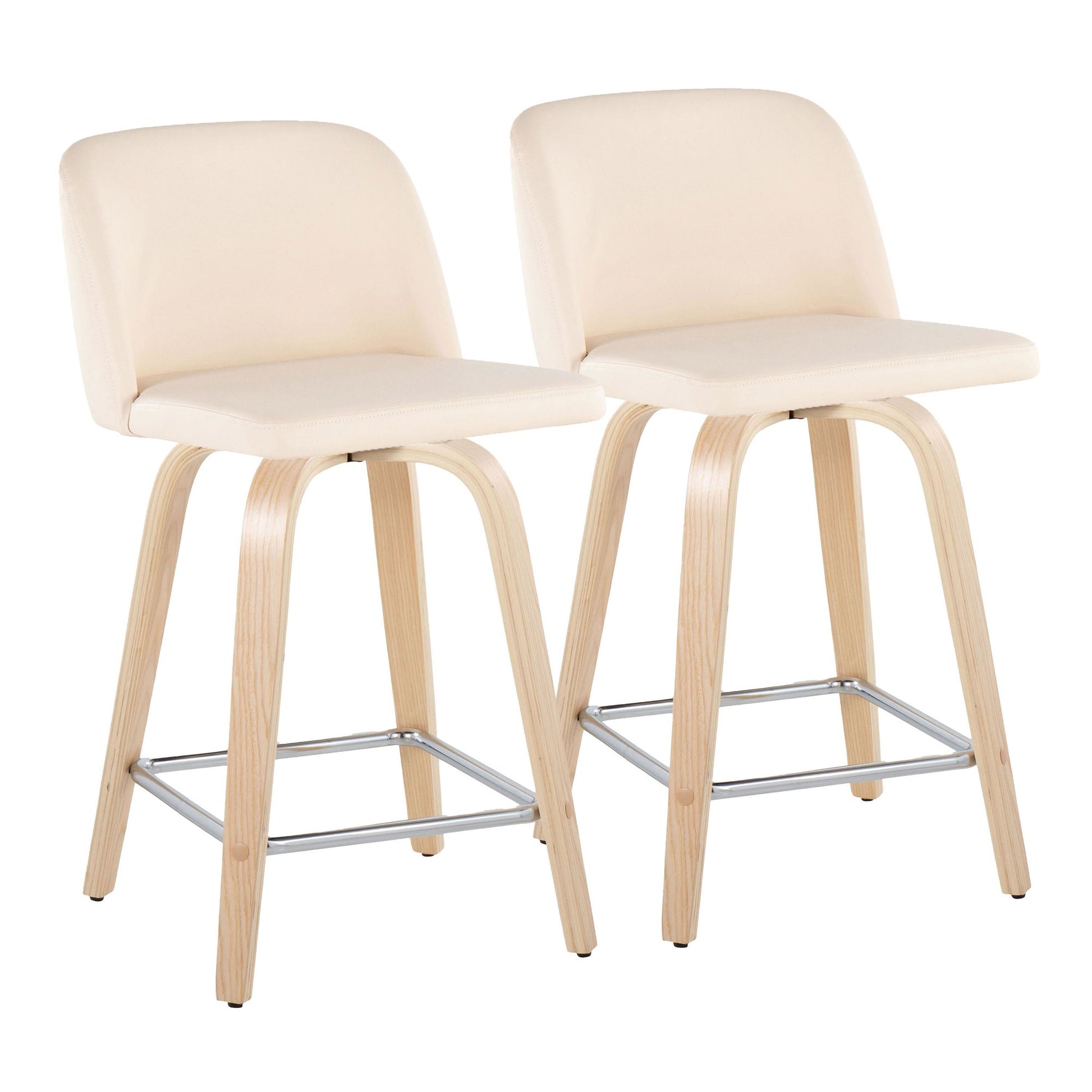 Toriano 24" Fixed Height Counter Stool - Set of 2 Brown By LumiSource | Counter Stools | Modishstore - 6
