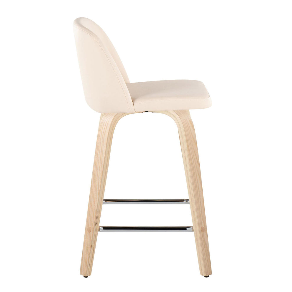 Toriano 24" Fixed Height Counter Stool - Set of 2 Brown By LumiSource | Counter Stools | Modishstore - 8