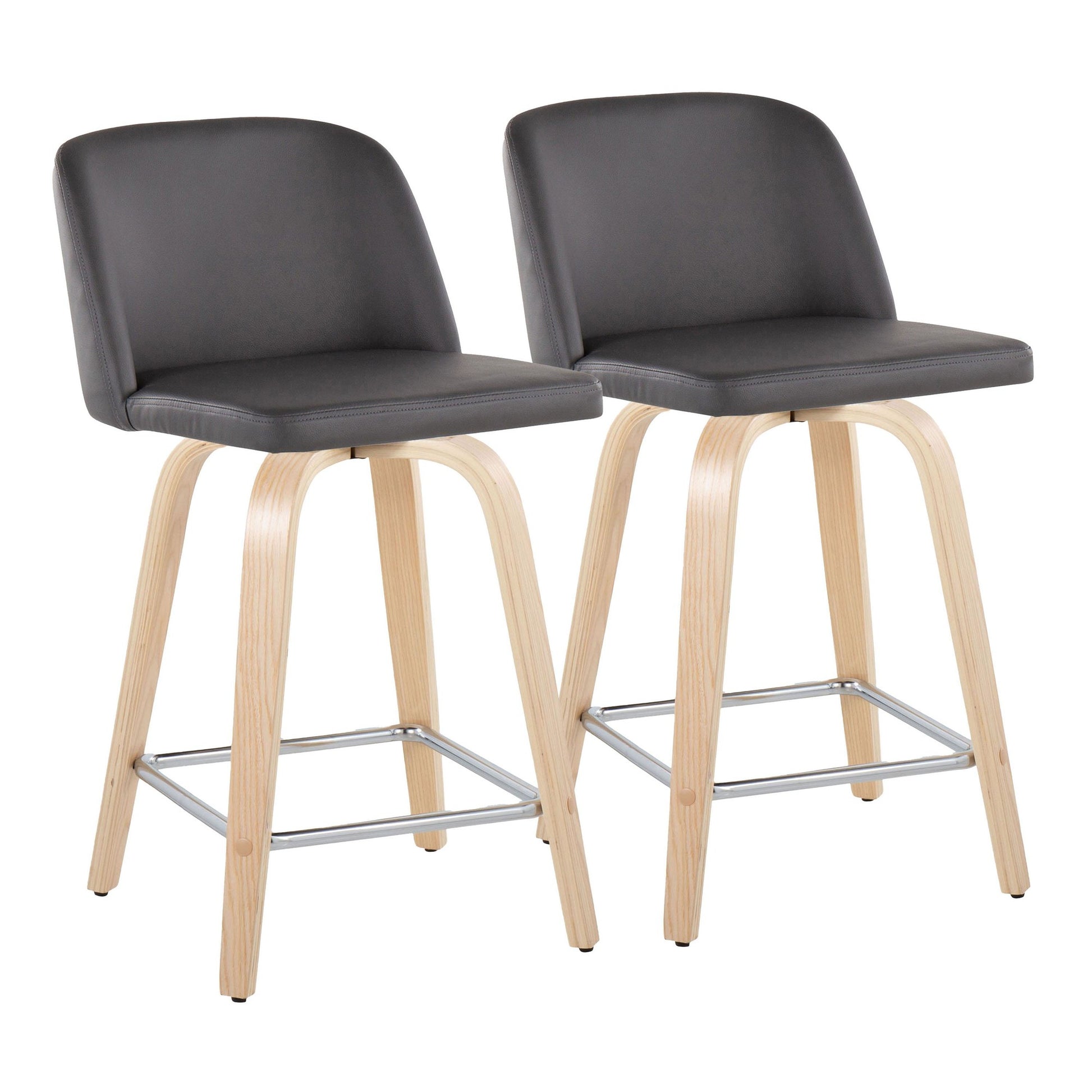 Toriano 24" Fixed Height Counter Stool - Set of 2 Brown By LumiSource | Counter Stools | Modishstore - 12