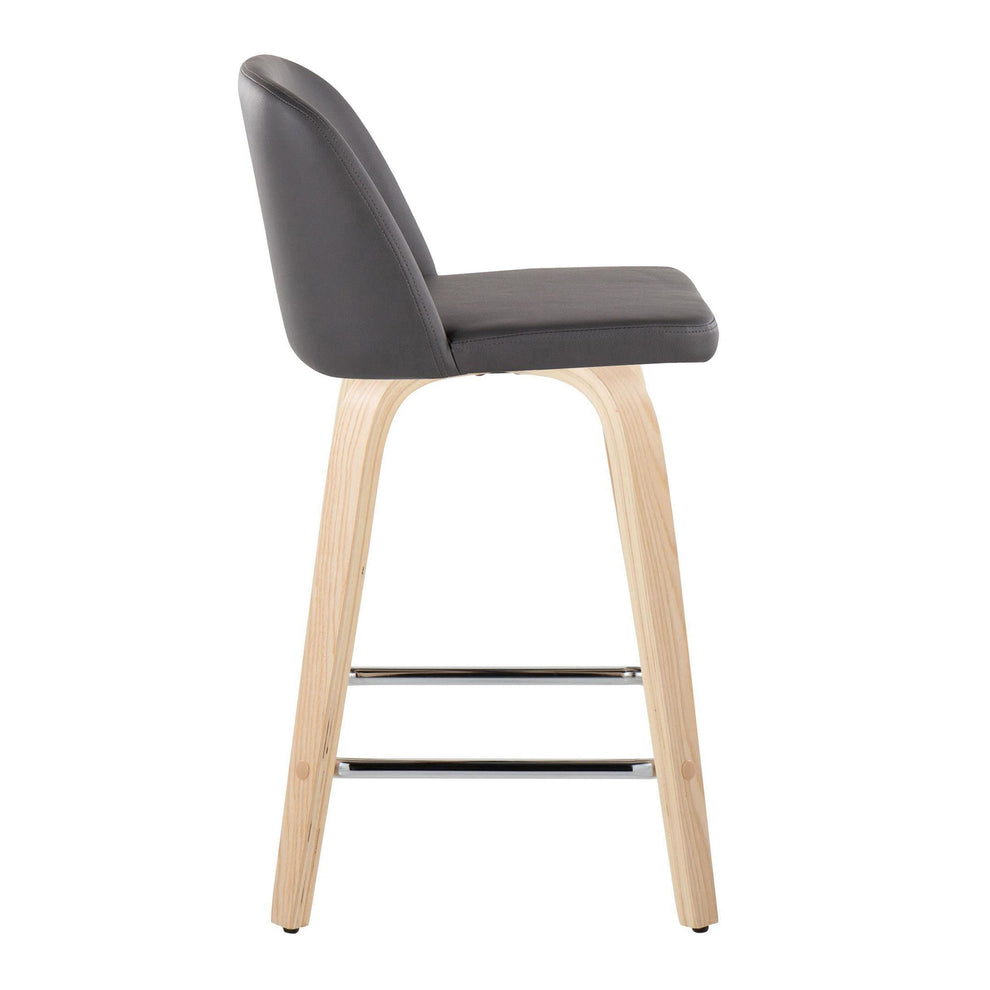 Toriano 24" Fixed Height Counter Stool - Set of 2 Brown By LumiSource | Counter Stools | Modishstore - 14