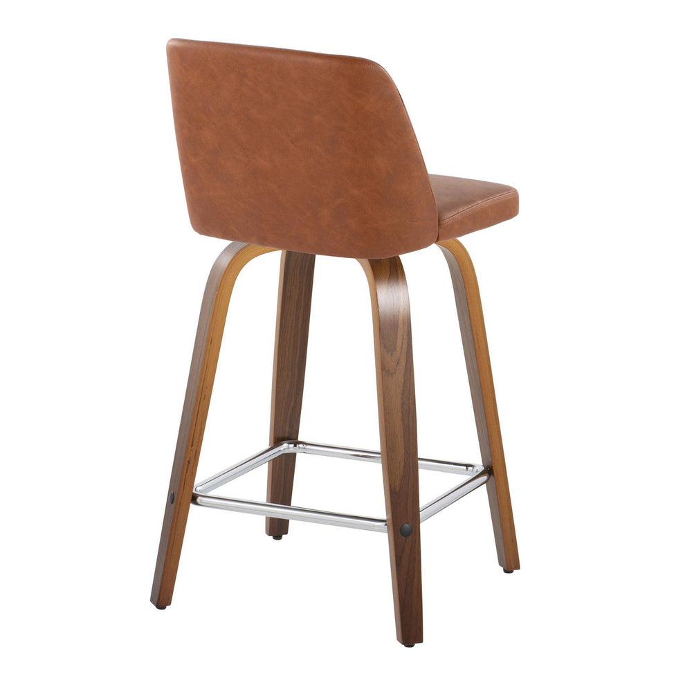 Toriano 24" Fixed Height Counter Stool - Set of 2 Brown By LumiSource | Counter Stools | Modishstore - 4