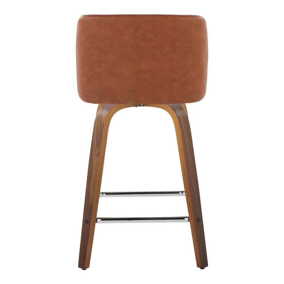 Toriano 24" Fixed Height Counter Stool - Set of 2 Brown By LumiSource | Counter Stools | Modishstore - 5