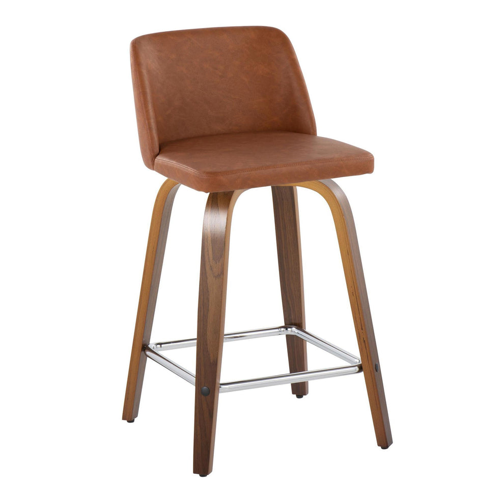 Toriano 24" Fixed Height Counter Stool - Set of 2 Brown By LumiSource | Counter Stools | Modishstore - 2