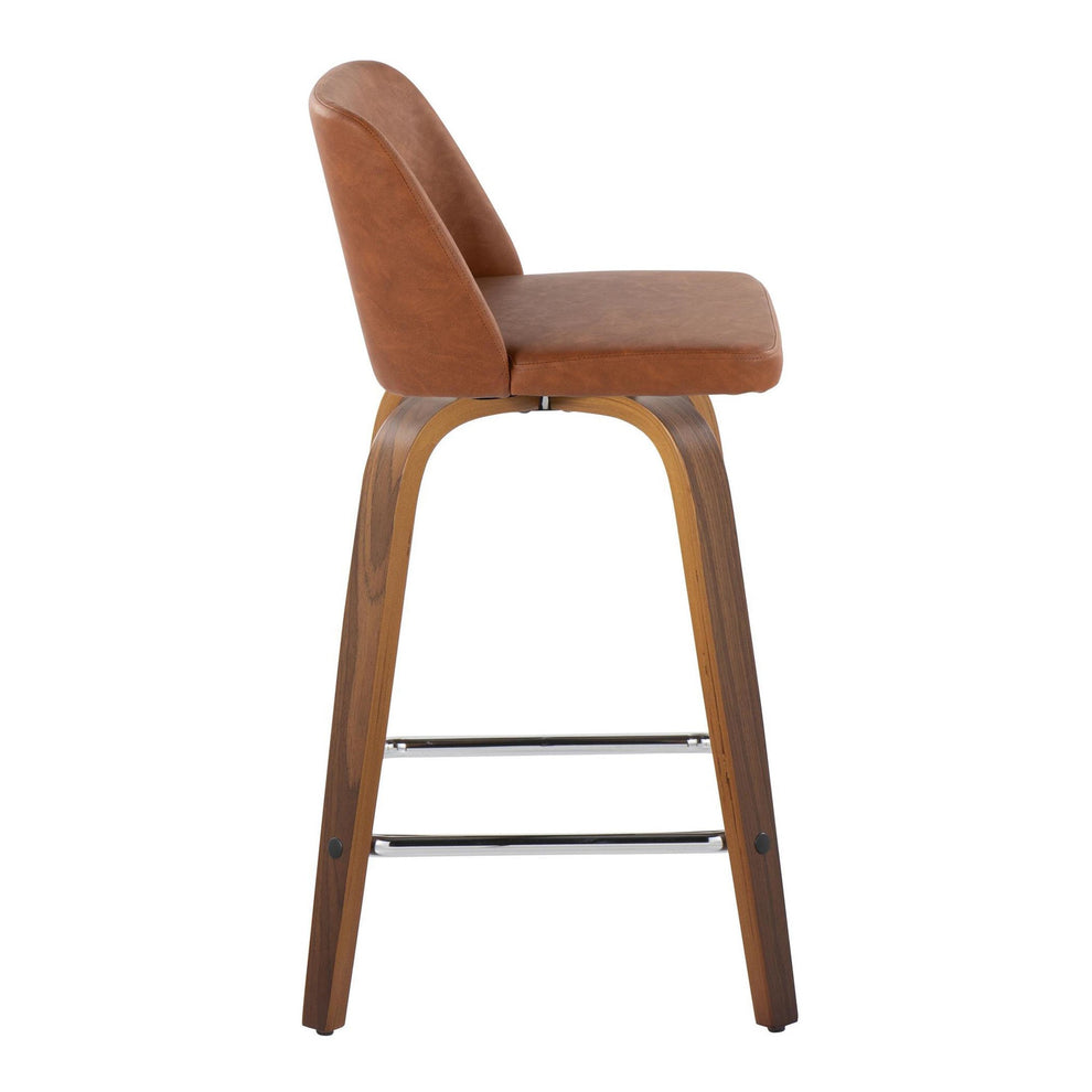 Toriano 24" Fixed Height Counter Stool - Set of 2 Brown By LumiSource | Counter Stools | Modishstore - 3