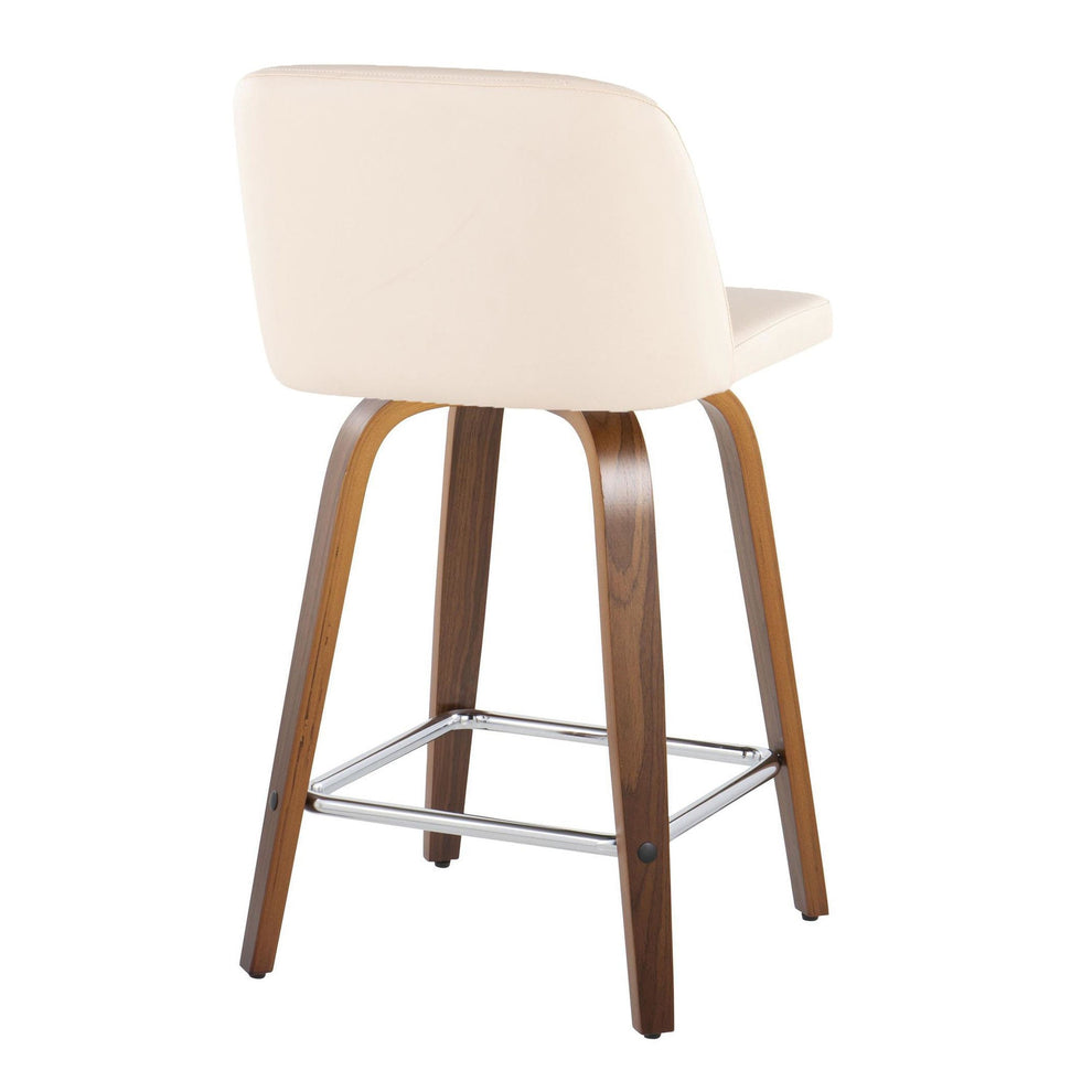 Toriano 24" Fixed Height Counter Stool - Set of 2 Brown By LumiSource | Counter Stools | Modishstore - 9