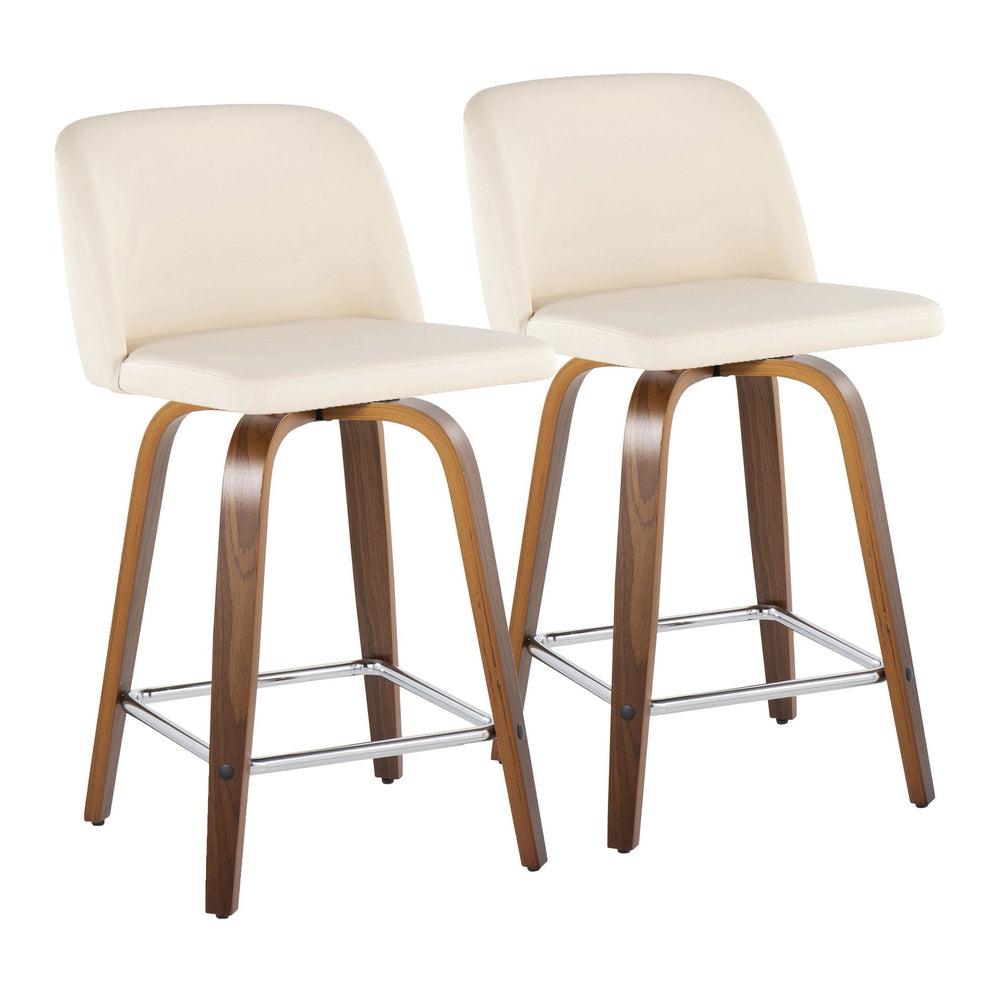 Toriano 24" Fixed Height Counter Stool - Set of 2 Brown By LumiSource | Counter Stools | Modishstore - 6