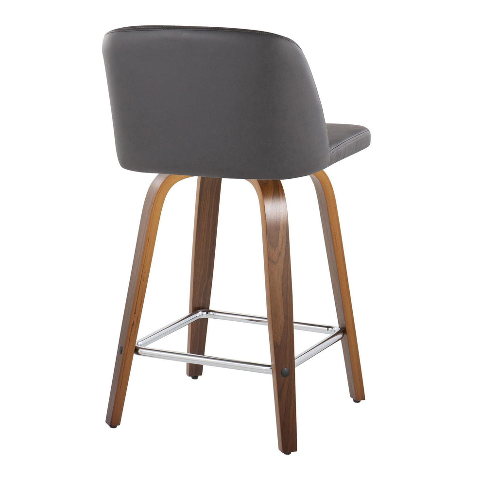 Toriano 24" Fixed Height Counter Stool - Set of 2 Brown By LumiSource | Counter Stools | Modishstore - 16