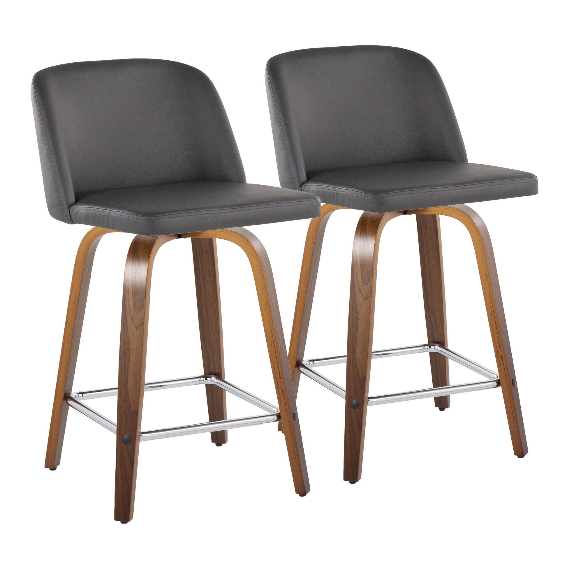 Toriano 24" Fixed Height Counter Stool - Set of 2 Brown By LumiSource | Counter Stools | Modishstore - 13