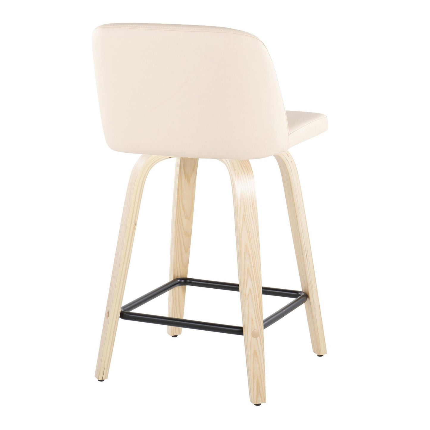 Toriano 24" Fixed Height Counter Stool - Set of 2 Cream By LumiSource | Counter Stools | Modishstore - 3