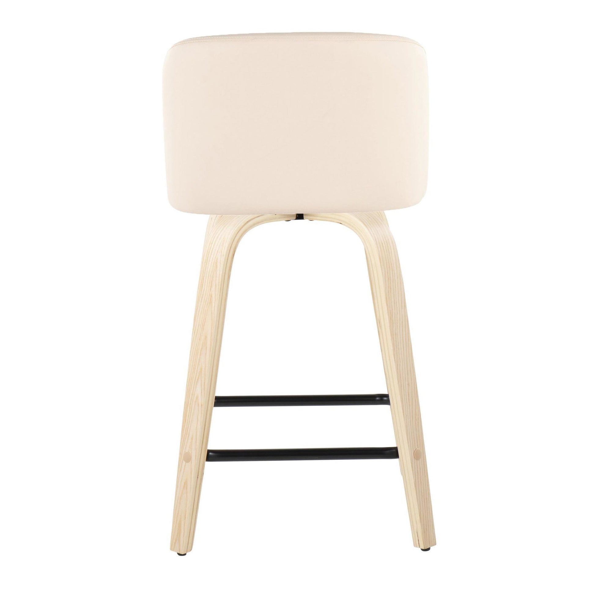 Toriano 24" Fixed Height Counter Stool - Set of 2 Cream By LumiSource | Counter Stools | Modishstore - 5