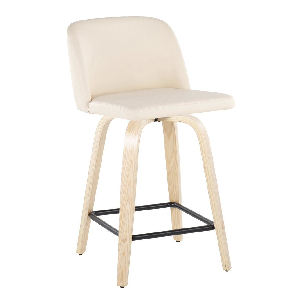 Toriano 24" Fixed Height Counter Stool - Set of 2 Cream By LumiSource | Counter Stools | Modishstore - 2