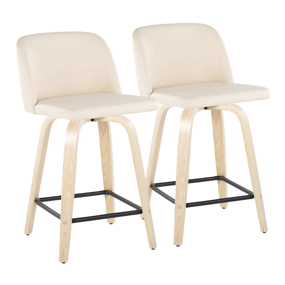 Toriano 24" Fixed Height Counter Stool - Set of 2 Brown By LumiSource | Counter Stools | Modishstore - 7