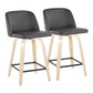 Toriano 24" Fixed Height Counter Stool - Set of 2 Cream By LumiSource | Counter Stools | Modishstore - 8