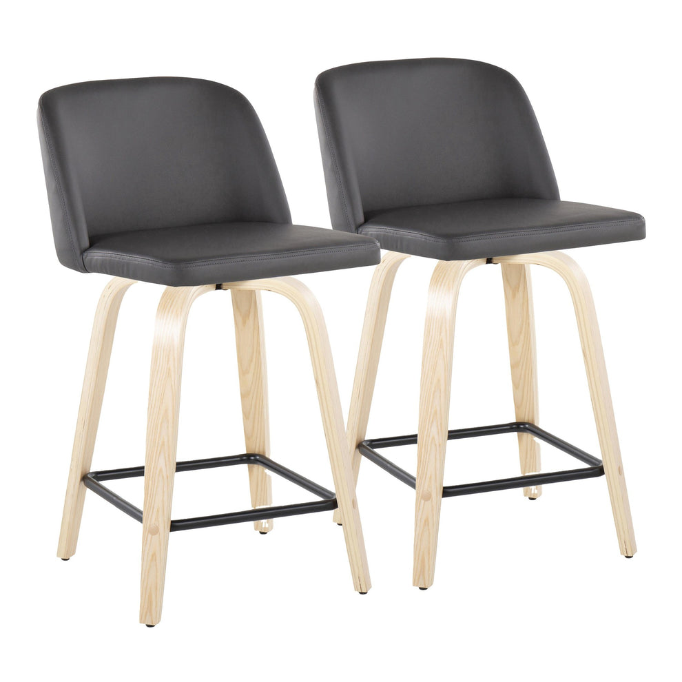 Toriano 24" Fixed Height Counter Stool - Set of 2 Brown By LumiSource | Counter Stools | Modishstore - 14