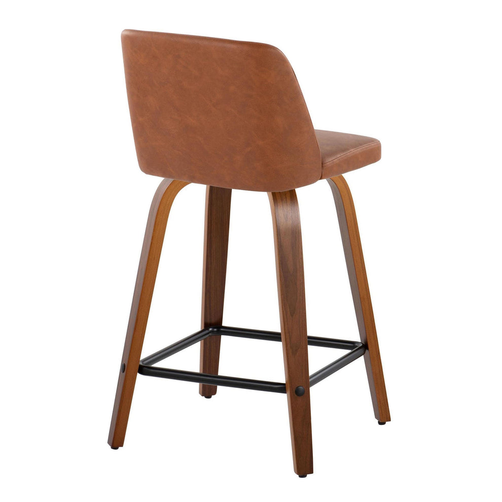 Toriano 24" Fixed Height Counter Stool - Set of 2 Brown By LumiSource | Counter Stools | Modishstore - 4