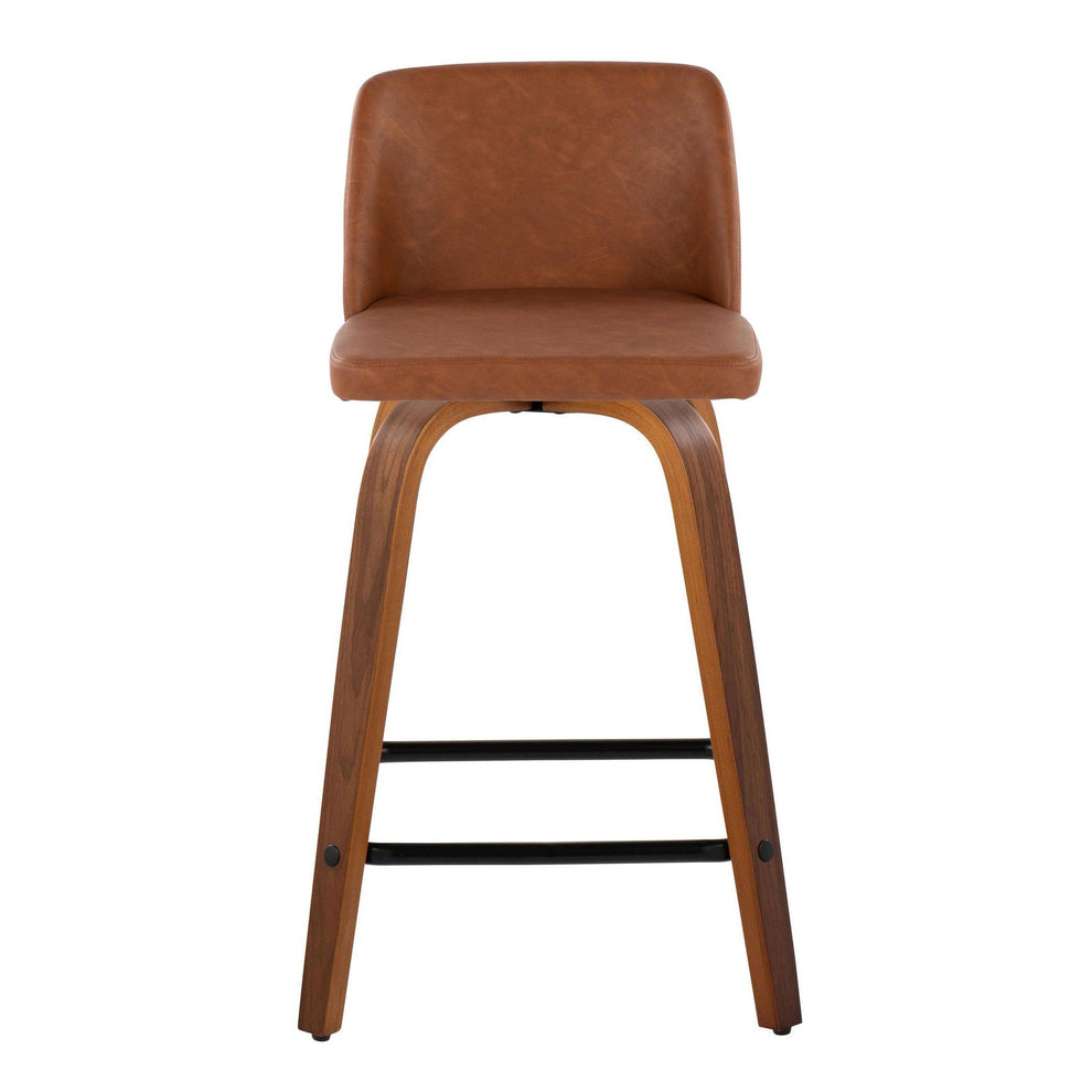 Toriano 24" Fixed Height Counter Stool - Set of 2 Brown By LumiSource | Counter Stools | Modishstore - 6