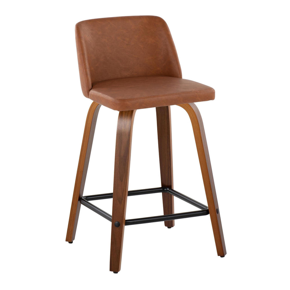 Toriano 24" Fixed Height Counter Stool - Set of 2 Brown By LumiSource | Counter Stools | Modishstore - 2