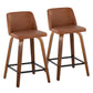 Toriano 24" Fixed Height Counter Stool - Set of 2 Brown By LumiSource | Counter Stools | Modishstore