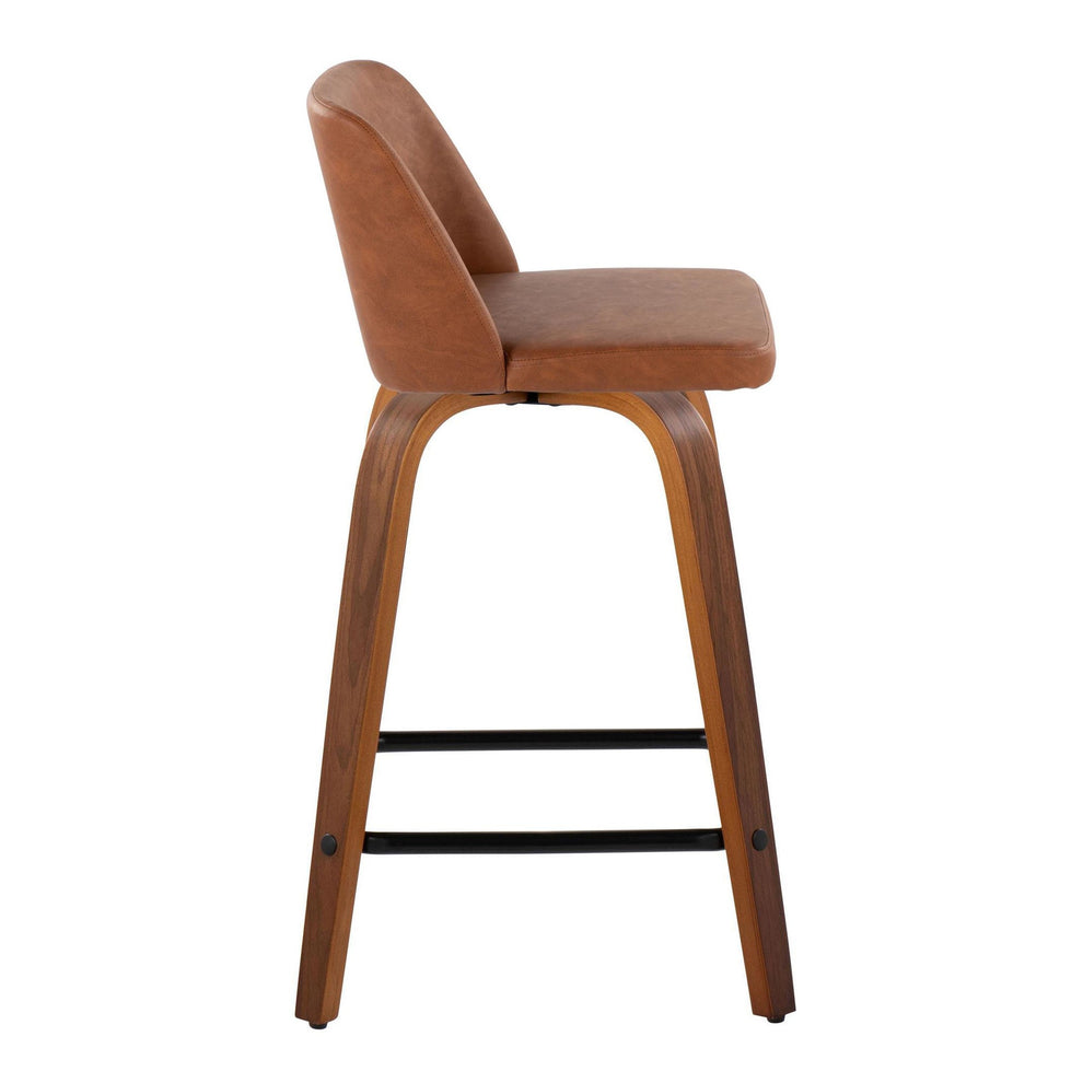 Toriano 24" Fixed Height Counter Stool - Set of 2 Brown By LumiSource | Counter Stools | Modishstore - 3