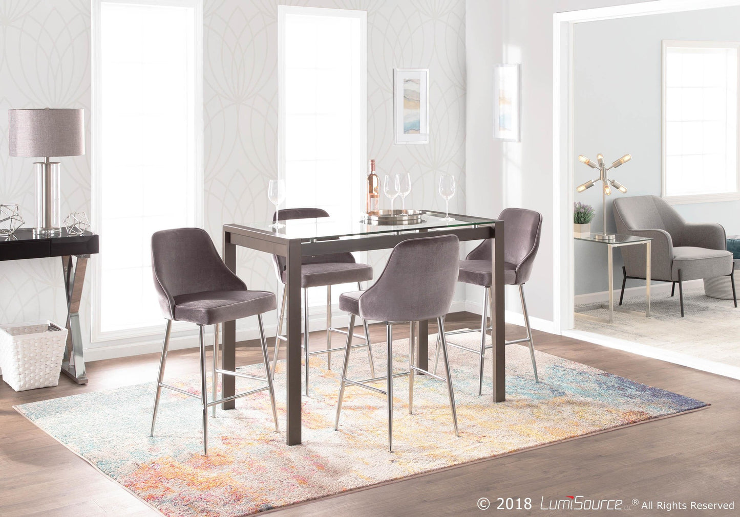 Marcel Counter Stool - Set of 2 By LumiSource - B25-MARCEL VBU2 | Counter Stools | Modishstore - 19