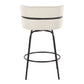 Cinch Claire 26" Fixed-Height Counter Stool - Set of 2 By LumiSource - B26-CINCH-CLARZQ2 BKBKCR2 | Counter Stools | Modishstore - 8