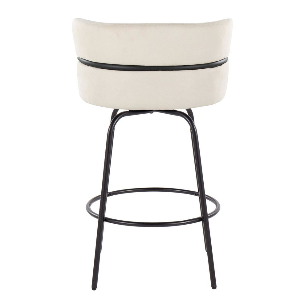 Cinch Claire 26" Fixed-Height Counter Stool - Set of 2 By LumiSource - B26-CINCH-CLARZQ2 BKBKCR2 | Counter Stools | Modishstore - 8